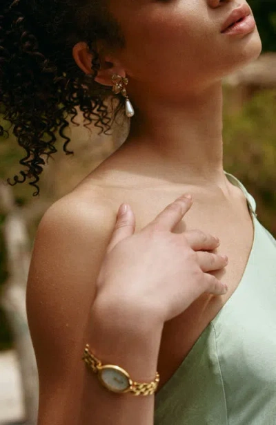 Rc Retro Chic Iris Blossom Pearl Earrings In Multi