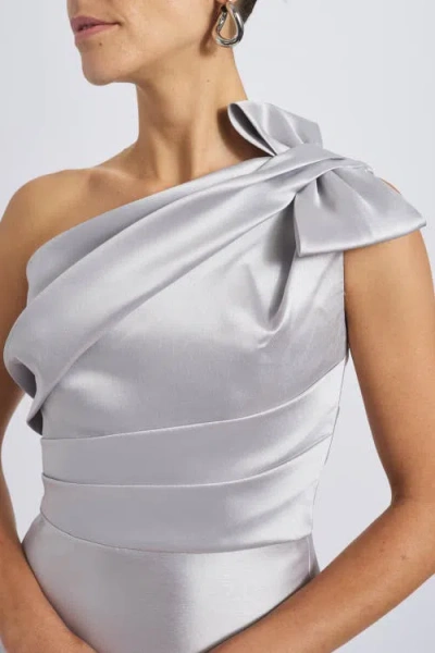 Amsale Mikado Draped Bodice Gown In White