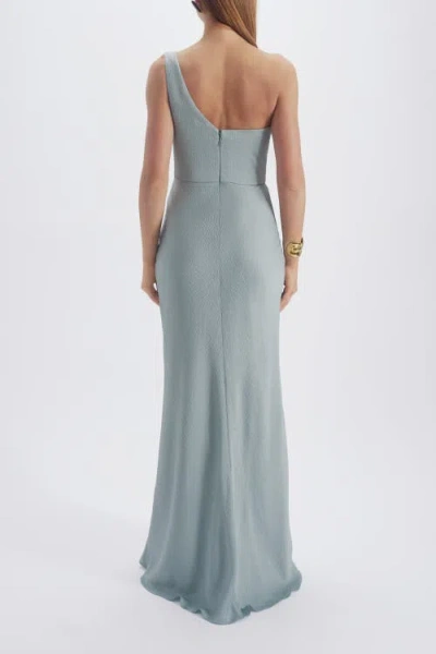 Amsale Hammered Satin Gown In Blue