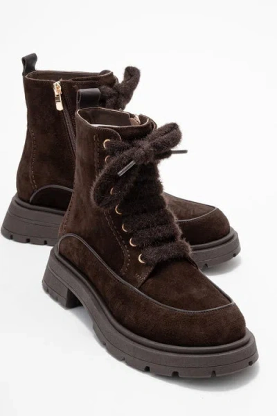 Forever & Always Shoes Mina Leather Combat Boot In Multi