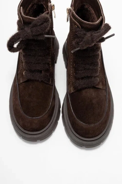 Forever & Always Shoes Mina Leather Combat Boot In Multi