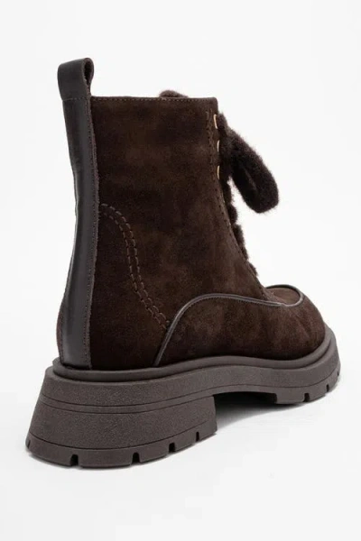 Forever & Always Shoes Mina Leather Combat Boot In Multi