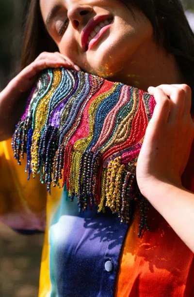 Simitri Zari Dune Clutch In Multi