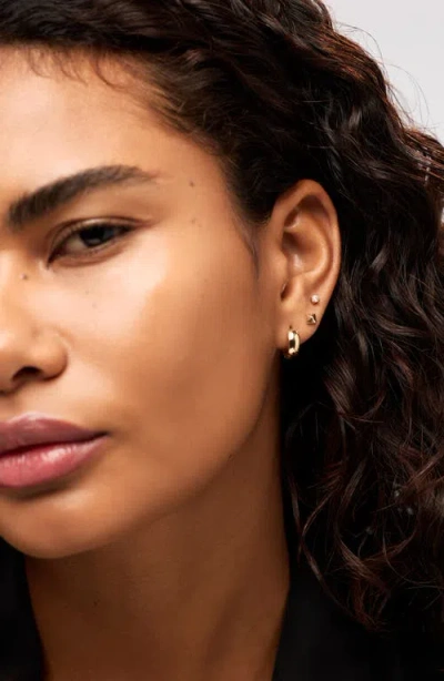 Ana Luisa Solid Yellow Gold Pyramid Studs In Brown