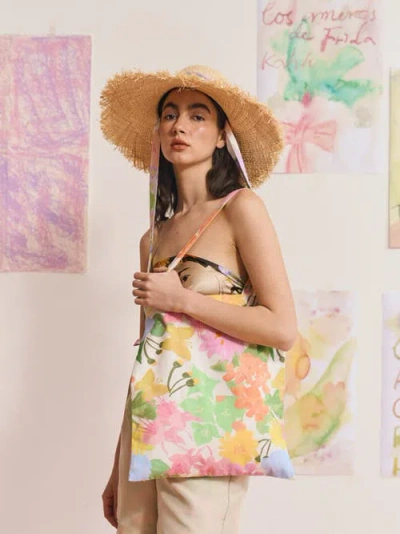 Lost Pattern Nyc Women's Pink / Purple Frida X Lost Pattern "frida's Garden" Tote Bag - Pink In Pink/purple