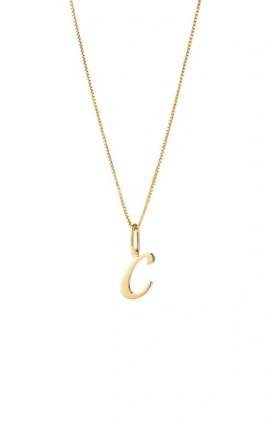 Ana Luisa Solid Yellow Gold Script Letter Necklace In Gold