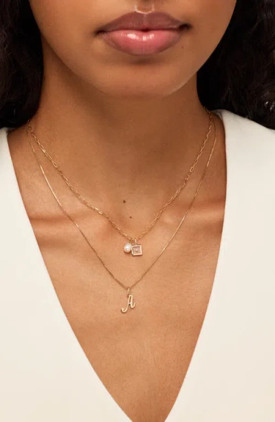 Ana Luisa Solid Yellow Gold Script Letter Necklace In Gold