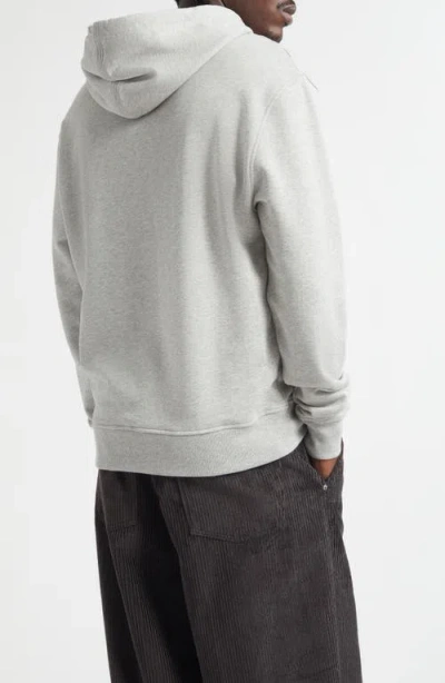 Ami Alexandre Mattiussi Pullover Hoodie With Drawstring And Embroidered Logo In Gray