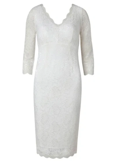 Alie Street London Anya V-neck Lace Wedding Dress In White