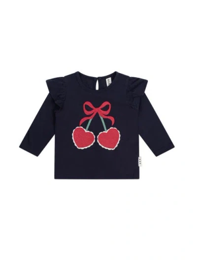Huxbaby Cherry Pie Frill Top In Blue