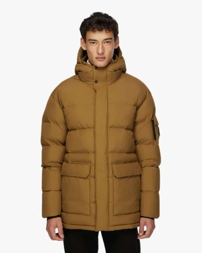 Quartz Co. Alexander | Hooded Recycled Down Winter Jacket In Brown