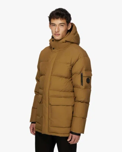 Quartz Co. Alexander | Hooded Recycled Down Winter Jacket In Brown