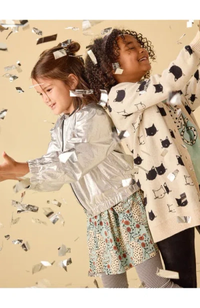 Tea Collection Metallic Bomber Jacket In Silver