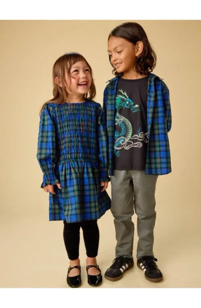 Tea Collection Smocked Woven Blouson Sleeve