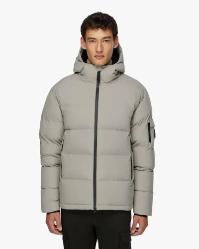Quartz Co. Dawson | Hooded Recycled Down Winter Jacket In Gray