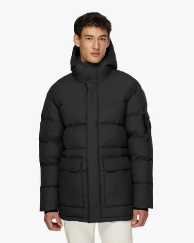 Quartz Co. Alexander | Hooded Recycled Down Winter Jacket In Black