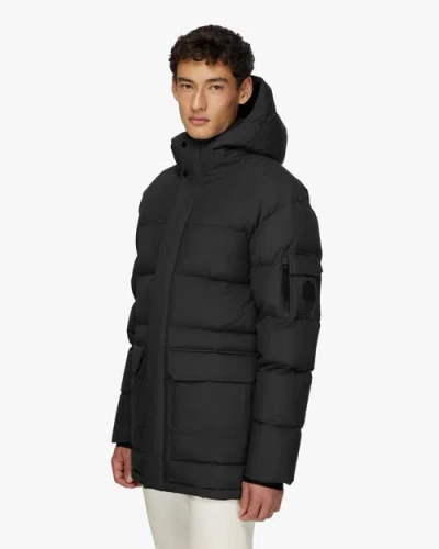 Quartz Co. Alexander | Hooded Recycled Down Winter Jacket In Black