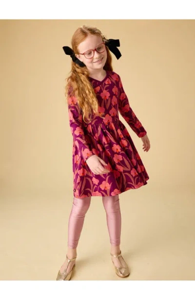 Tea Collection Long Sleeve Wrap Neck Dress