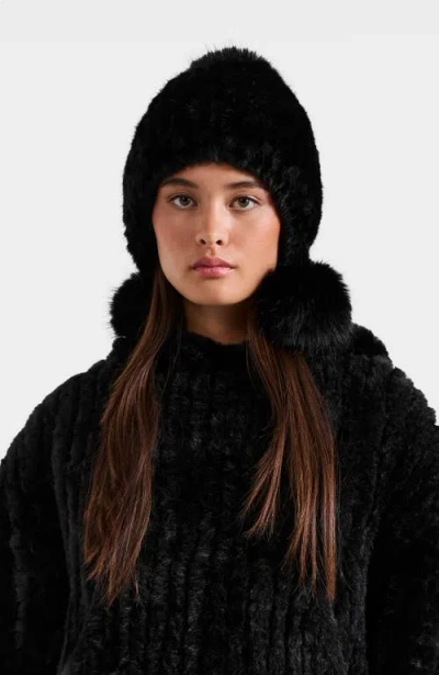 Rudsak Pia Knit Faux Fur Hat In Brown