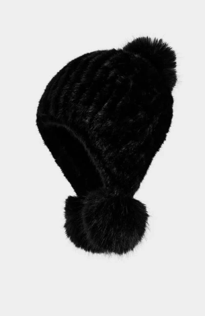 Rudsak Pia Knit Faux Fur Hat In Brown