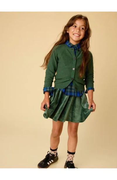 Tea Collection Velour Twirl Skirt In Green