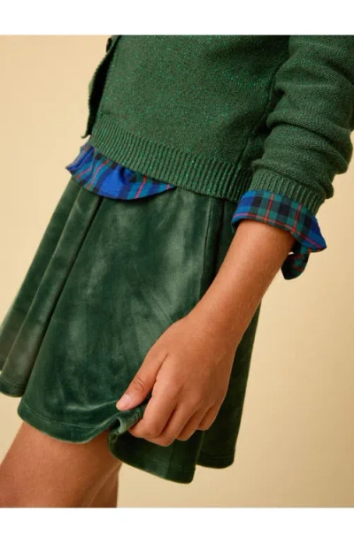 Tea Collection Velour Twirl Skirt In Green