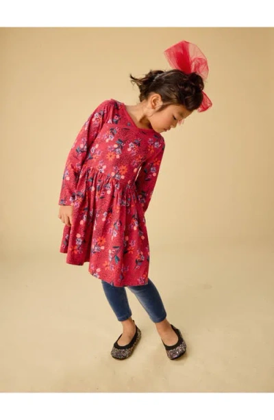 Tea Collection Long Sleeve Wrap Neck Dress