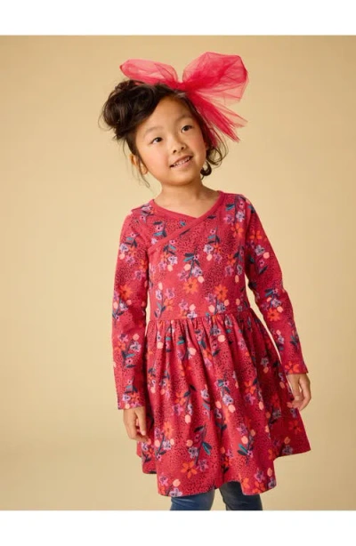 Tea Collection Long Sleeve Wrap Neck Dress