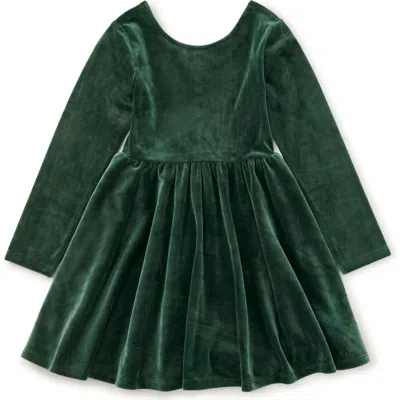 Tea Collection Velour Ballet Dress In Green