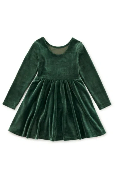 Tea Collection Velour Ballet Dress In Green