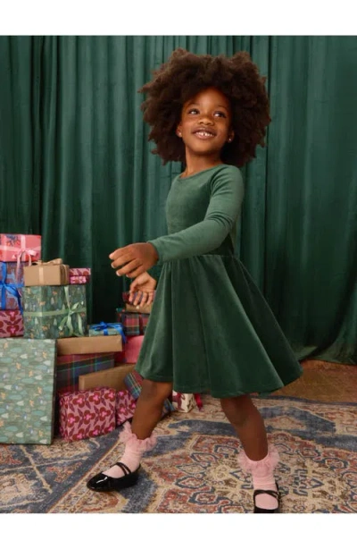 Tea Collection Velour Ballet Dress In Green