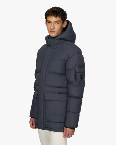 Quartz Co. Alexander | Hooded Recycled Down Winter Jacket In Blue