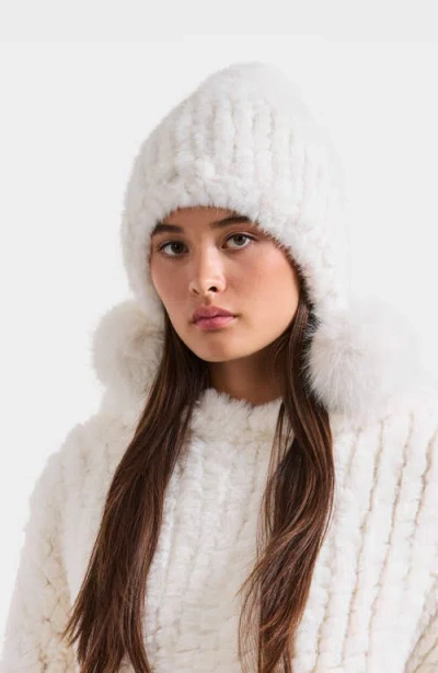 Rudsak Pia Knit Faux Fur Hat In Brown