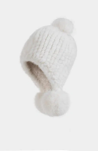 Rudsak Pia Knit Faux Fur Hat In Brown