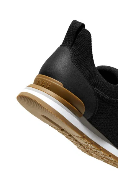 Vivaia Mix-texture Slip-on Sneakers In Black