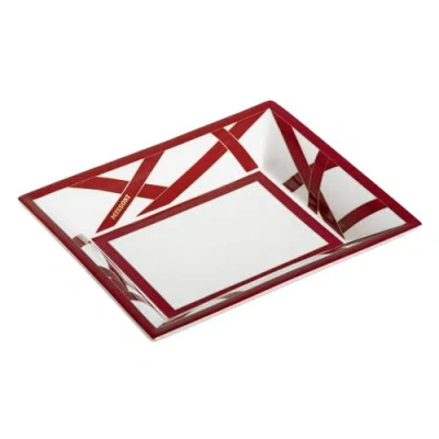 Missoni Nastri Bordeaux Rectangular Large Tray In Multi