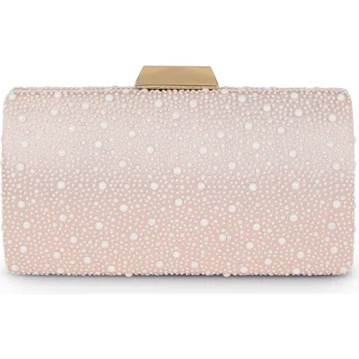 Jewel Badgley Mischka Avery Cabochon Bead Minaudiere In Gold