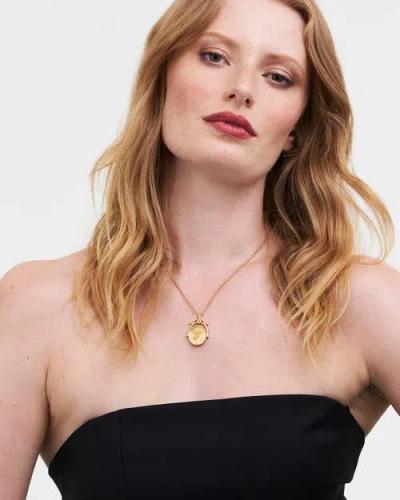 Fable England G Initial Gerbera Gold Spinner Chain Necklace In Brown