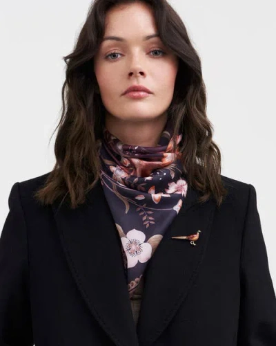 Fable England Pheasant Enamel Brooch In Brown