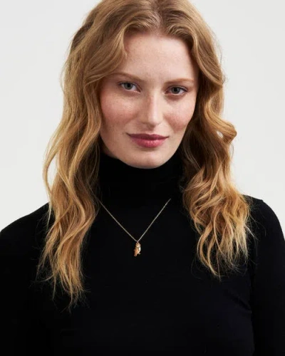 Fable England Cosy Owl Gold Chain Necklace In Gold