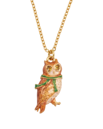 Fable England Cosy Owl Gold Chain Necklace In Gold