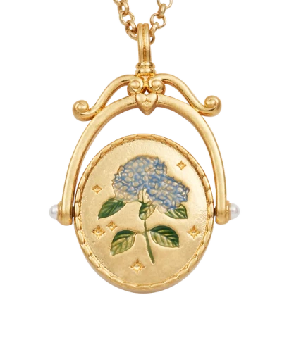 Fable England H Initial Hydrangea Gold Spinner Chain Necklace In Gold