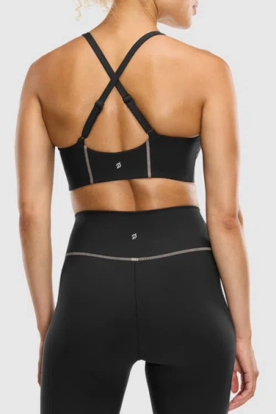 Peloton Cadent V-neck Bra In Black