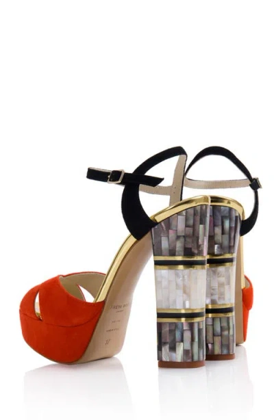 Freya Rose Suki Ankle Strap Pearl Heel Sandal In Multi