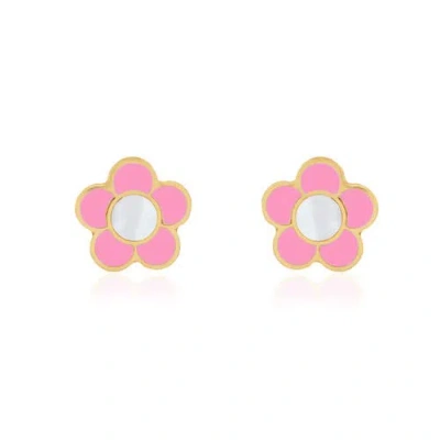 The Lovery Fine Jewelry Bubblegum Pink Daisy Stud Earrings In Pink