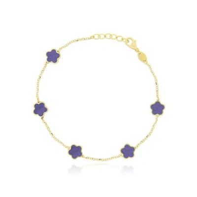 The Lovery Fine Jewelry Amethyst Flower Bracelet In Purple