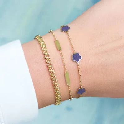 The Lovery Fine Jewelry Amethyst Flower Bracelet In Purple