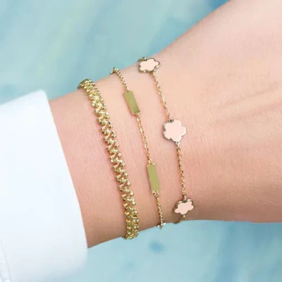 The Lovery Fine Jewelry Pink Pearl Flower Bracelet In Pink