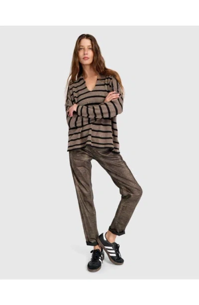 Alembika Surfside Collared Sweater In Brown