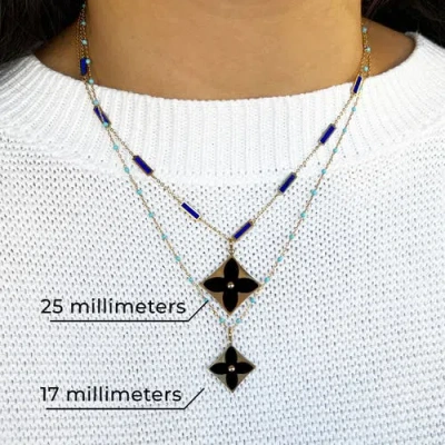 The Lovery Fine Jewelry Onyx Luxe Flower Charm In Black